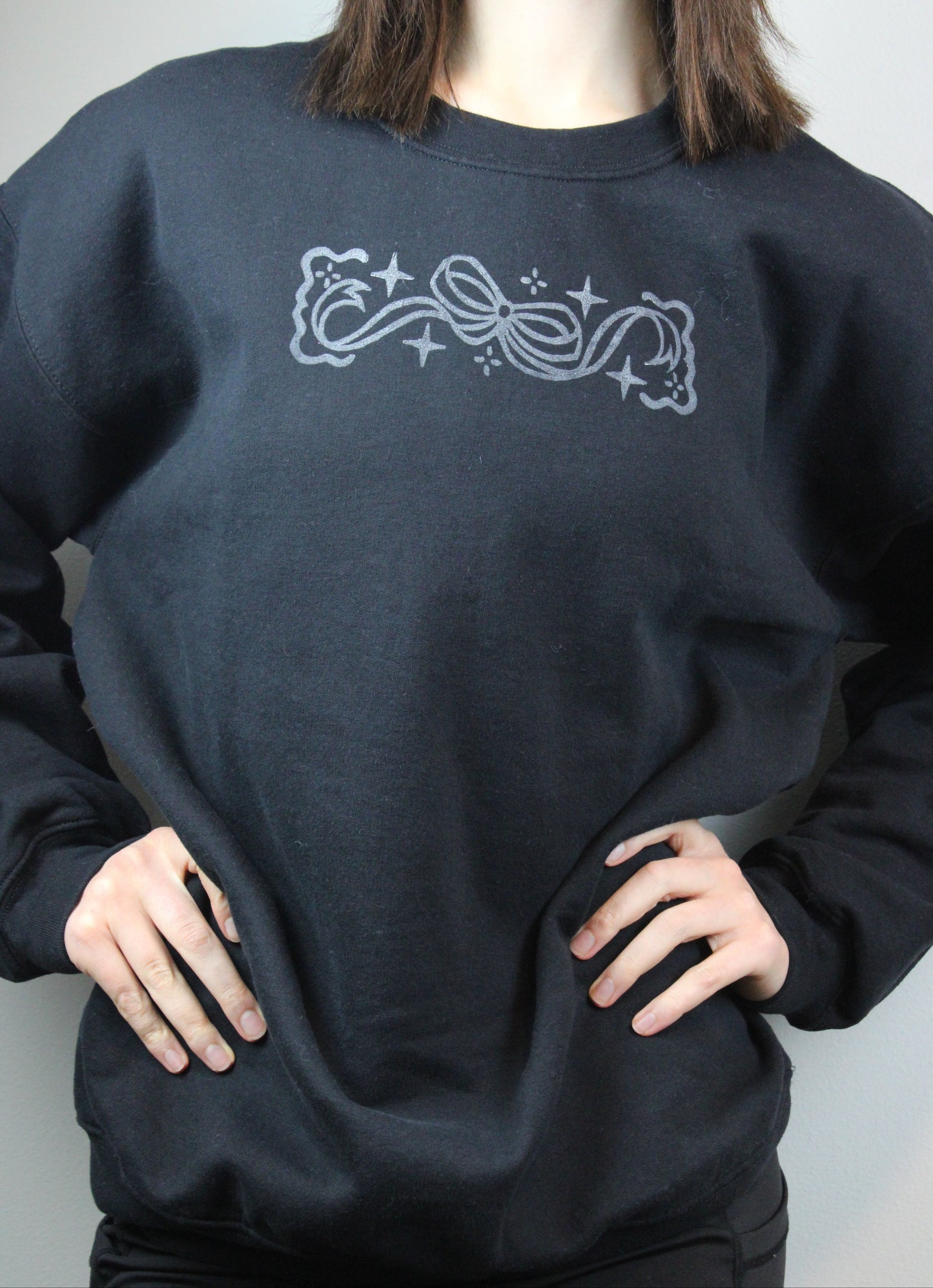 Bow Block-Printed Sweatshirt