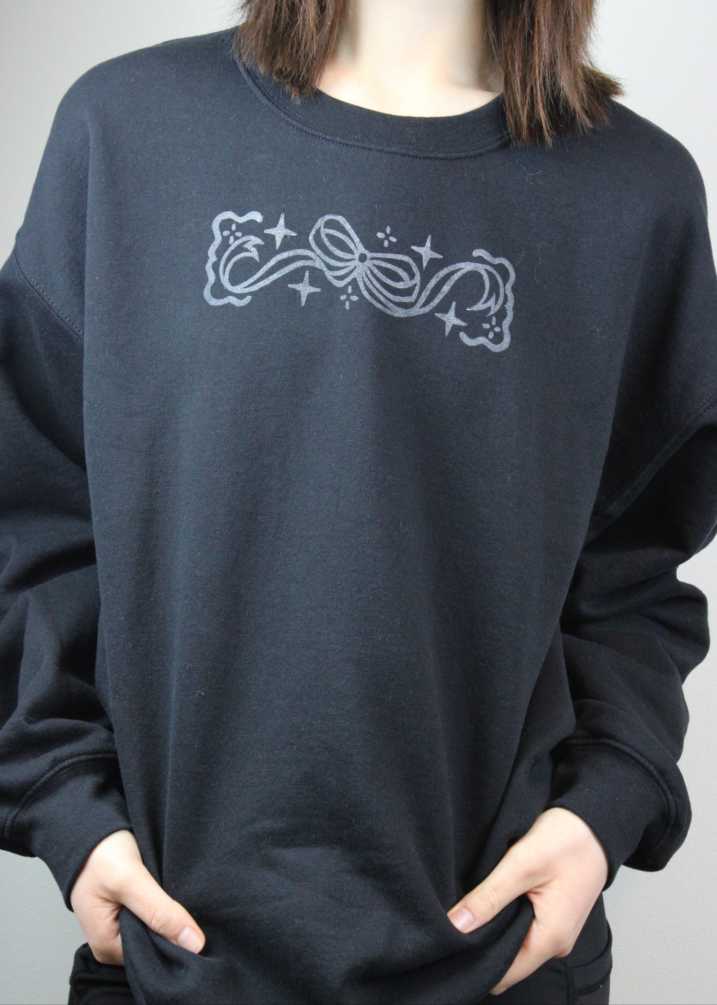 Bow Block-Printed Sweatshirt