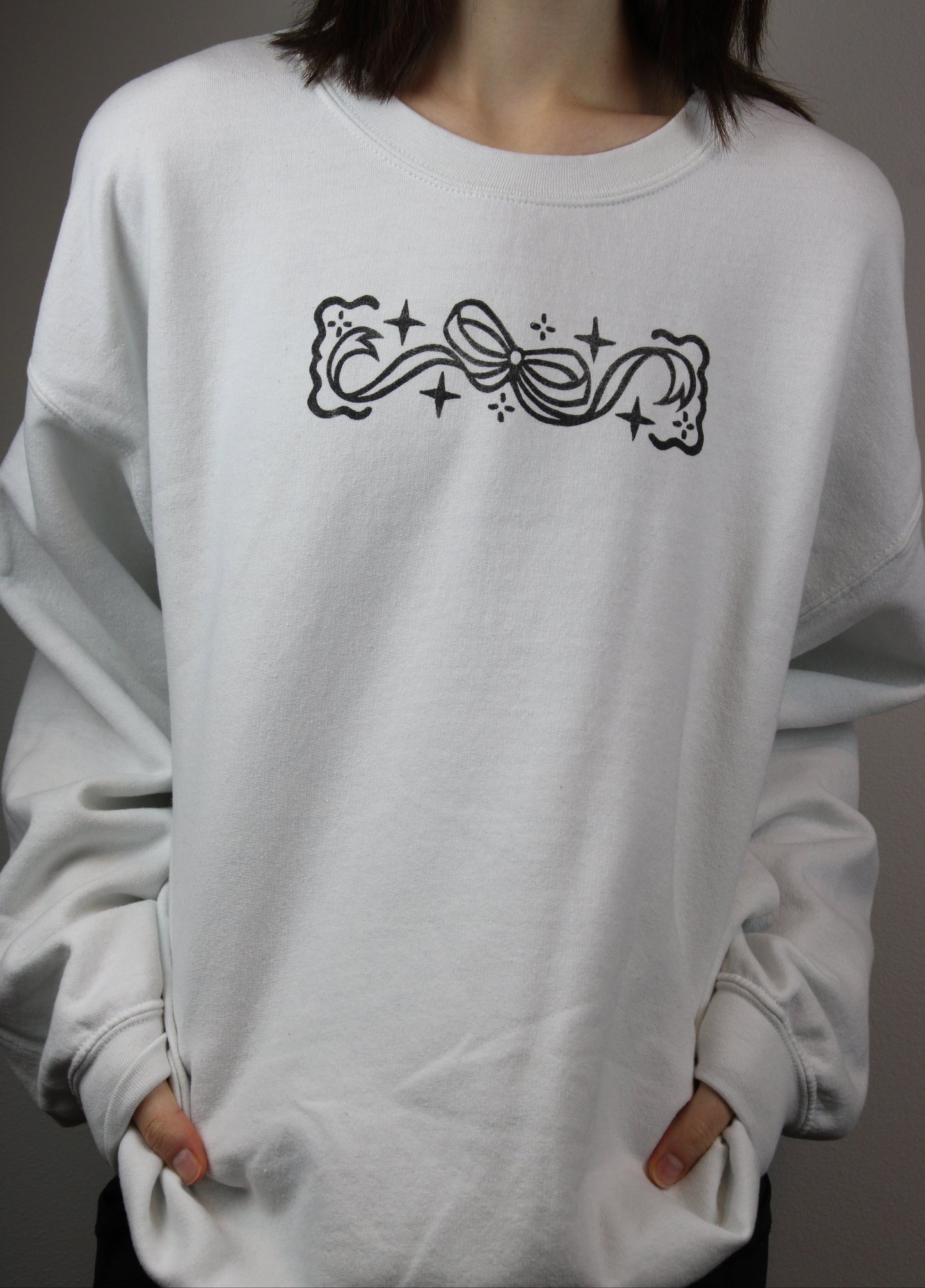 Bow Block-Printed Sweatshirt