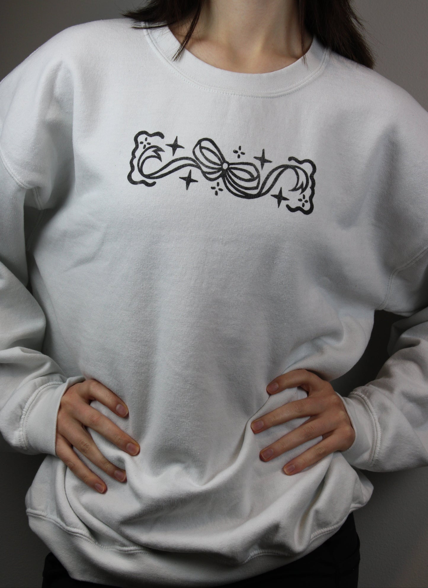 Bow Block-Printed Sweatshirt