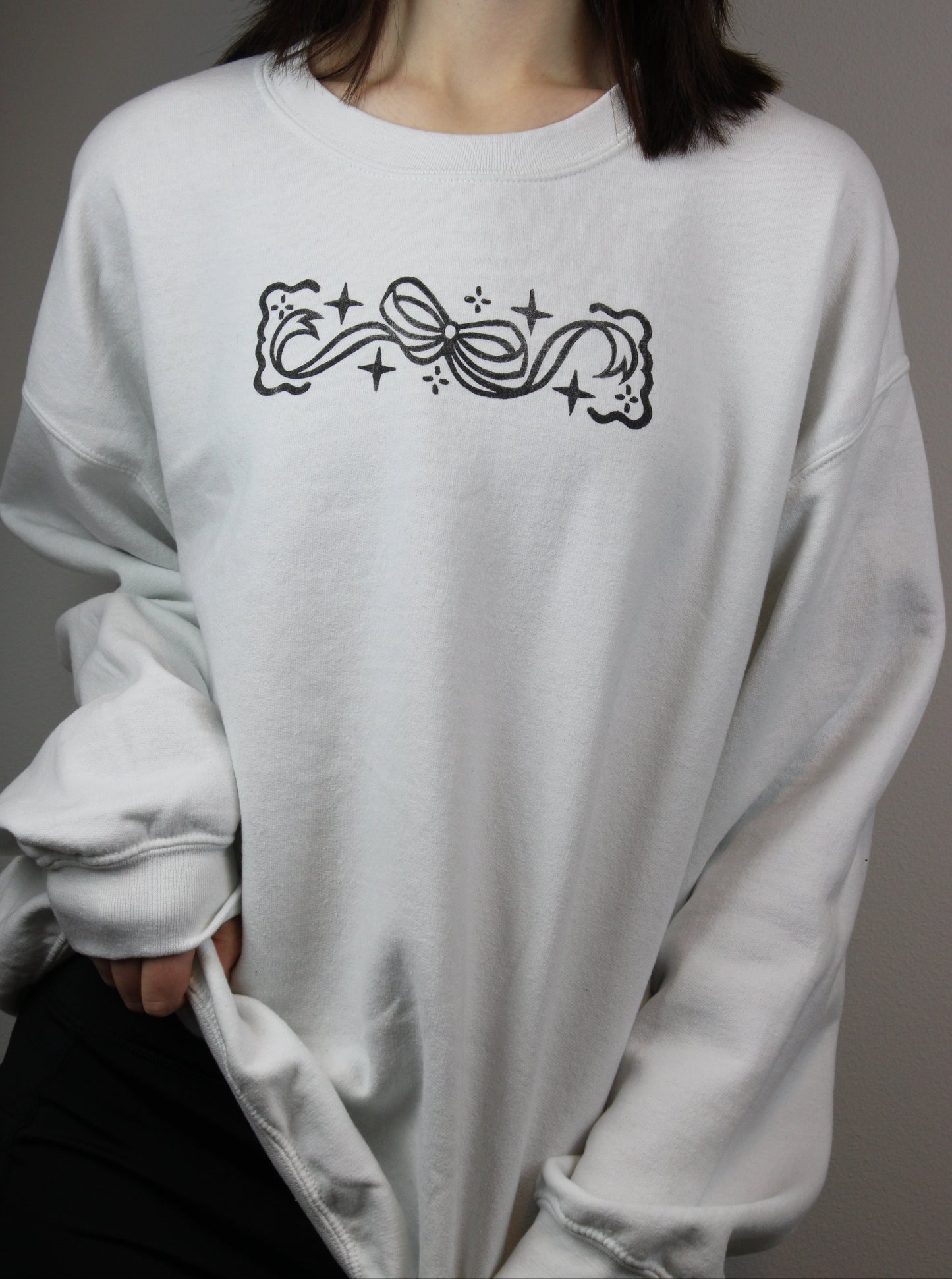Bow Block-Printed Sweatshirt